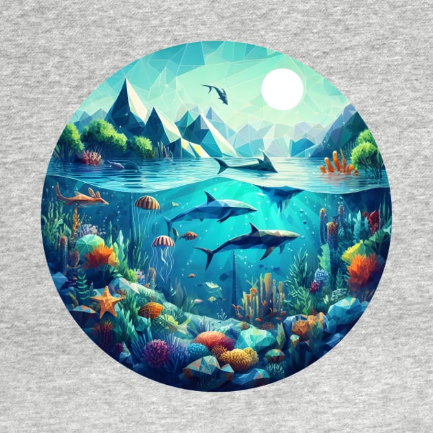 Low Poly Underwater Scene Full of Life by Antipodal point